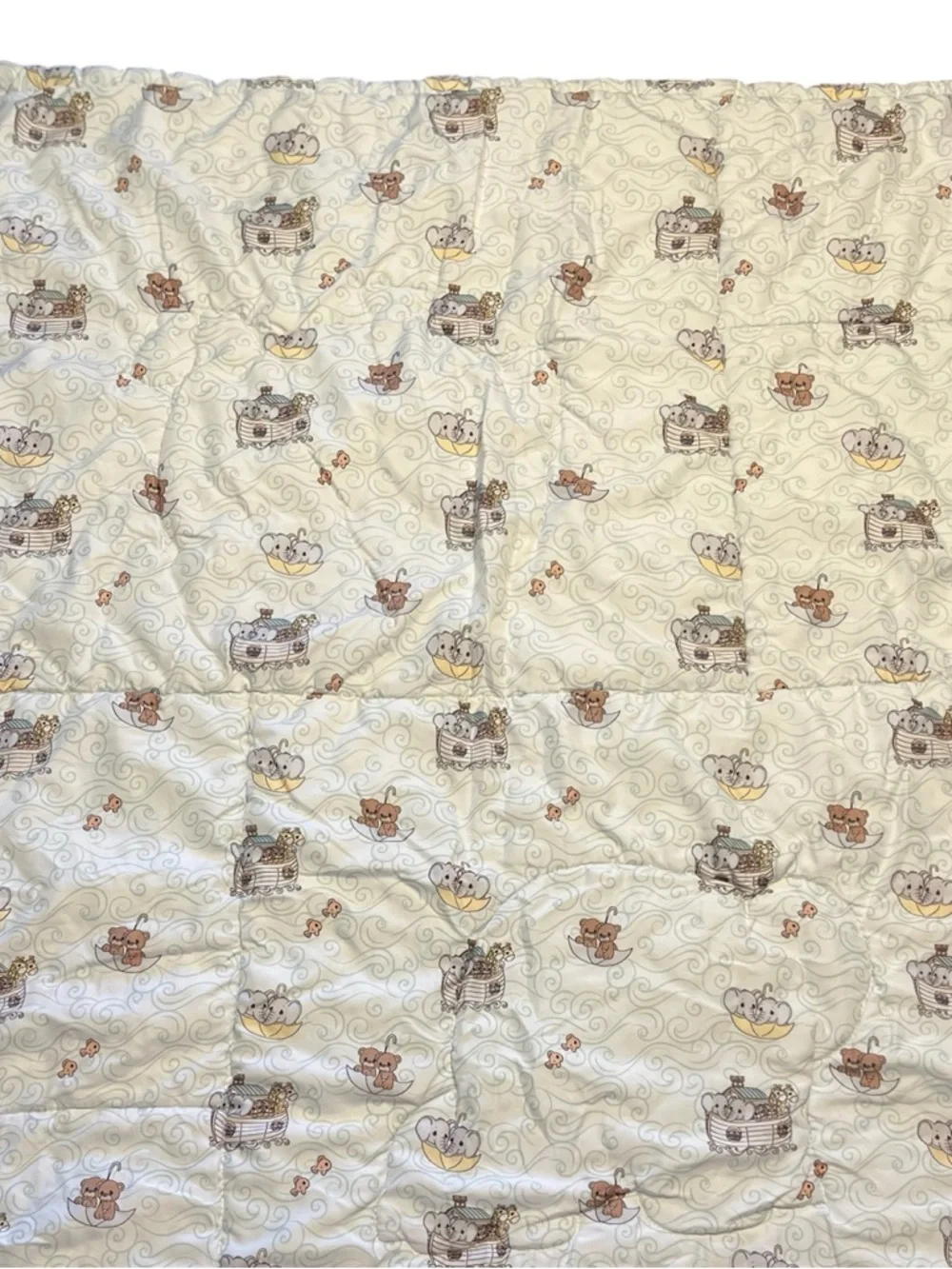 Precious Moments Noah’s Ark Baby Quilt Patchwork Reversible Microfiber Polyester